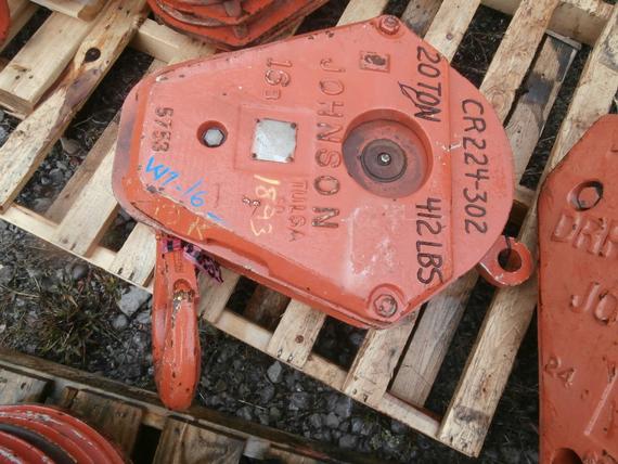 Johnson 20 Ton Single Sheave Hook Block